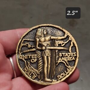 Vintage Instyle Belt Buckle "Half Dollar" USA Map Native Design – Providence RI